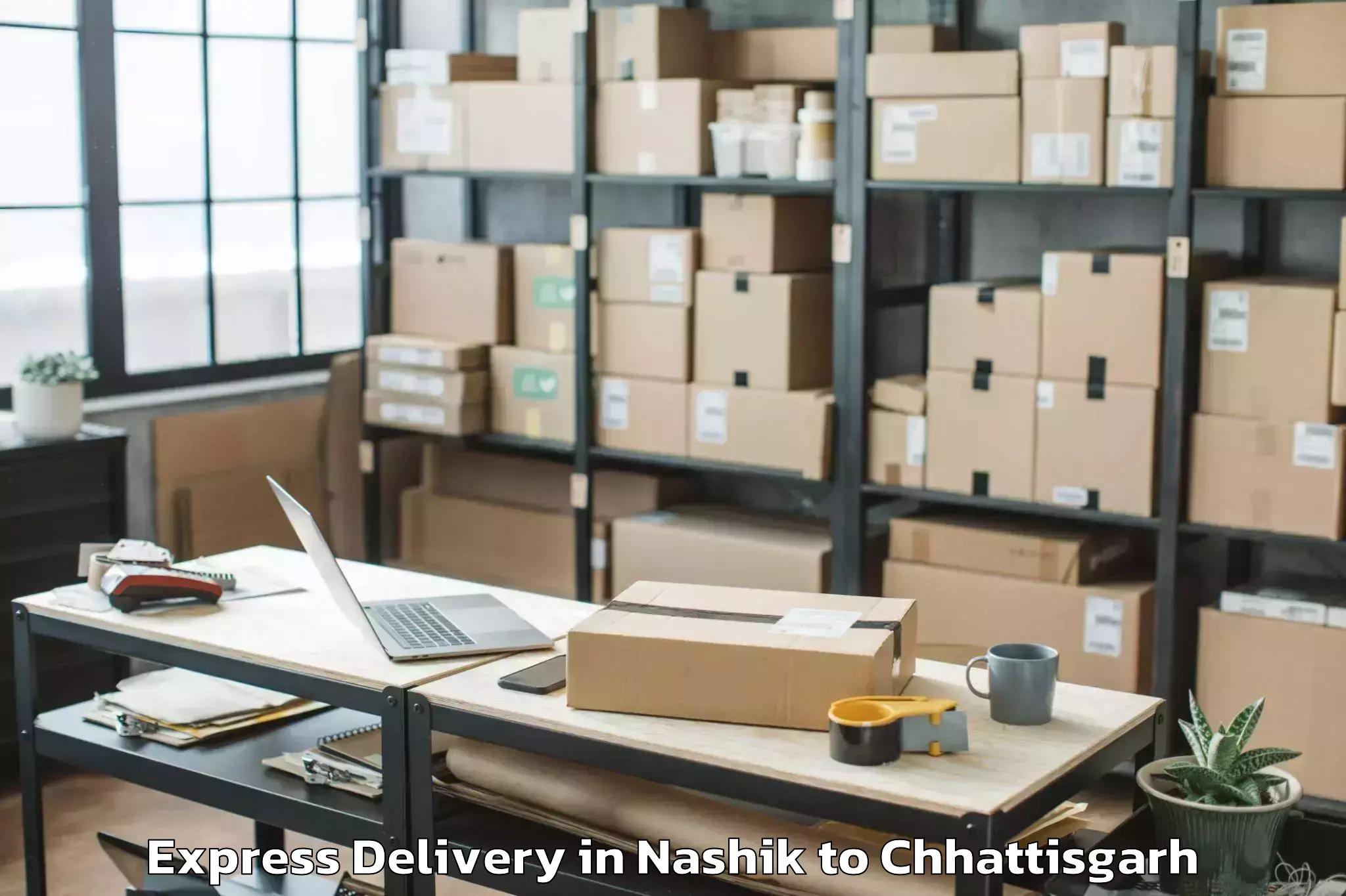 Affordable Nashik to Pandit Ravishankar Shukla Univ Express Delivery